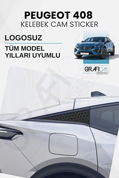 GRAFİCAR Peugeot 408 Uyumlu Kelebek Cam Sticker Set - LOGOSUZ  Tüm Model Yıll...