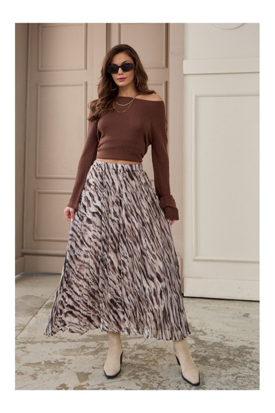 Elif Özbey Butik Fusta din șifon cu model maro