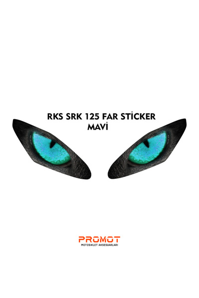 MOTOSEPETİM RKS SRK 125R UYUMLU FAR KAPLAMA STİCKER MAVİ