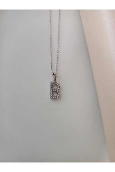 Tişt Accessory Xupıng الزركون حجر حرف B قلادة الصلب