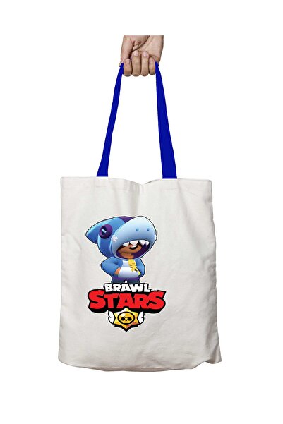 ART HEDİYE Blue Handle Brawl Stars Leon Logo Washable Shoulder Bag