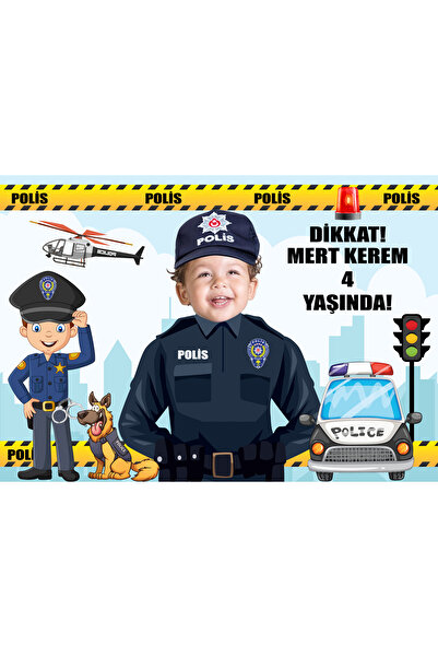 Sunligo Polis Temalı Doğum Günü Magnet 16 Adet