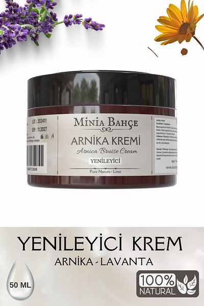 Minia Bahçe Bitki ve Sanat Atölyesi Doual Arnica Cream – 100% Natural, 50 ml