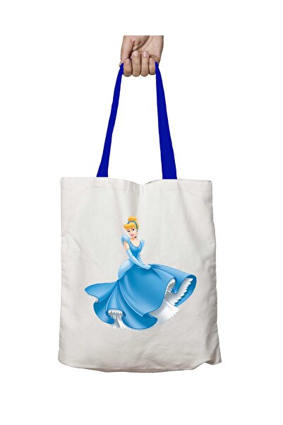 ART HEDİYE Τσάντα ώμου Cinderella που πλένεται με μπλε λαβή