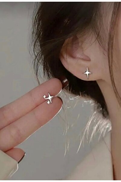 monalisatoka Kadın Zarif Minik Yıldız Çelik Gümüş Küpe