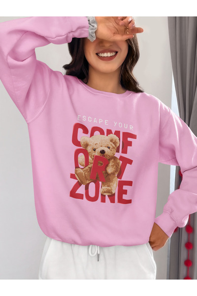 SUNFREE TEDDY MAJICA SA ŠTAMPOM Oversize kroj Čupkani materijal