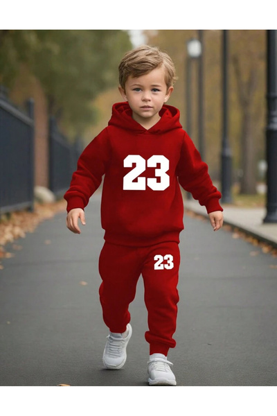 grand coco Комплект от 2 части за млади мъже, с принт, удобна спортна качулка и панталони от тренировъчен екип