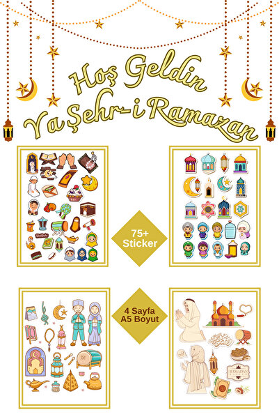 Etiketçi Paşa Ramazan Ayı Temalı Sticker Seti - Defter Cam Duvar Süsleri Süsl...