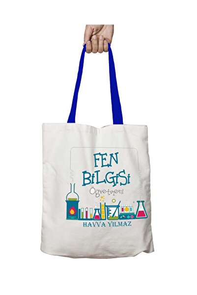 ART HEDİYE Синя сумка з ручками для вчителів природничих наук, що можна прати