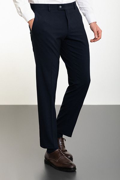 Mcr Straight Slim Fit Classic Men's Trousers Navy Blue - 38240.24Y