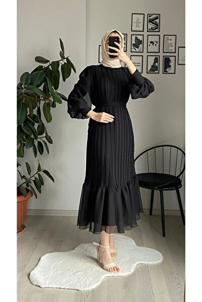 EKAY Piliseli Abiye Elbise