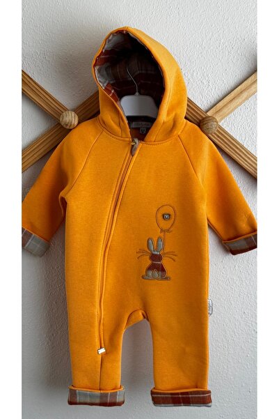 Babydola Fermuarlı Kapüşonlu İçi Polarlı Bebek Tulum