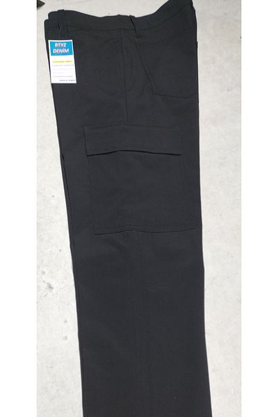 BeyzDenim Large Size Black Lycra Work Pants - Water Repellent Durable