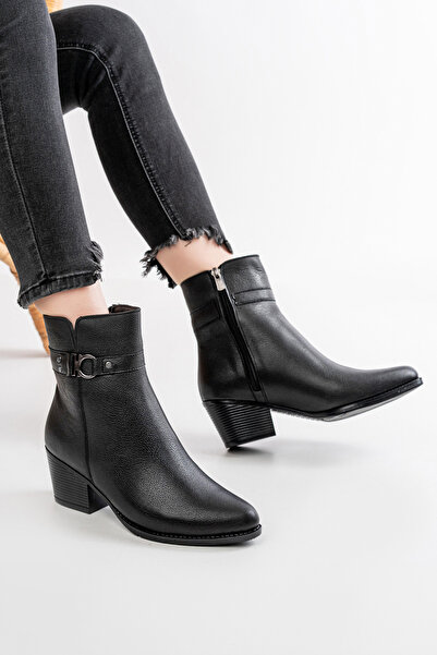 Dericalle shoes Hakiki deri sivri burun topuklu kadın günlük bot