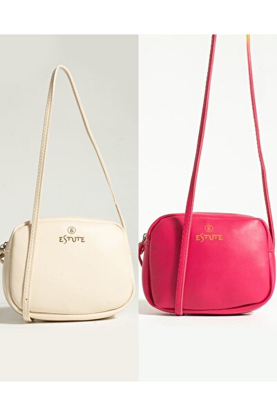 ESTUTE Kadın 2 Li Paket Çanta Çapraz Askılı Fermuarlı Ayarlanabilir askılı Ya...