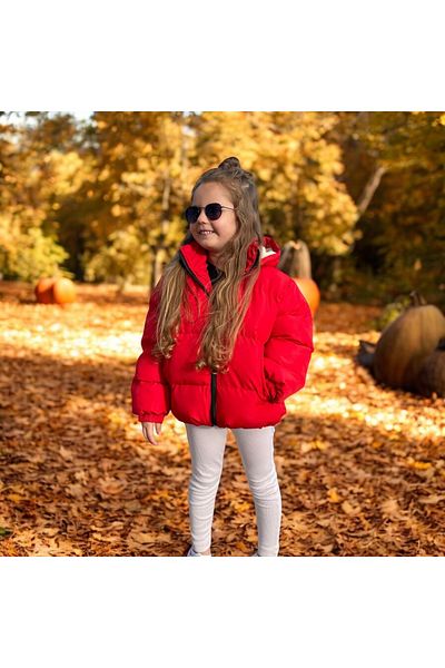 Süslüm Kids Palton roșu puf