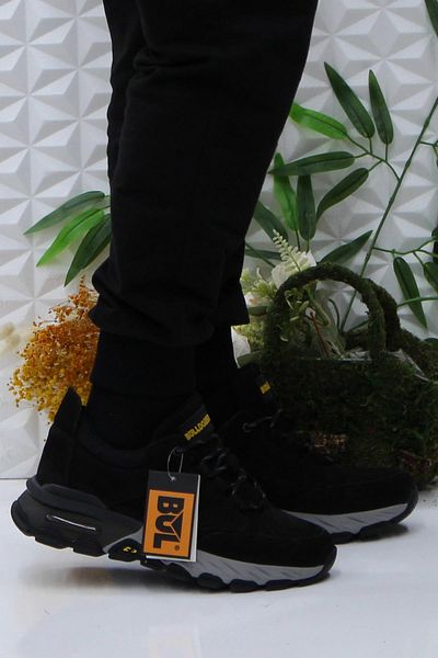 Bulldozer 250011   Black Nubuck Comfortable Original Product Genuine Leather Men's Shoes