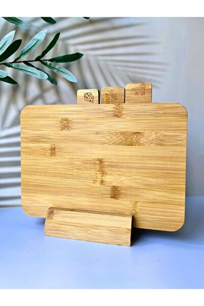 TARIK HOME 4 Piece Footed Bamboo Cutting Board Set 28X20 Cm.