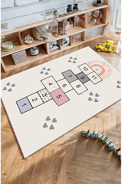 BigArts Home Dekoratif Modern Vintage Retro Tasarım Kaydırmaz Taban Bej Renkl...