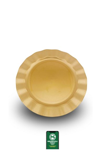 Madanoğlu ticaret Gold Colored 26 cm Mica Plate - Pack of 6