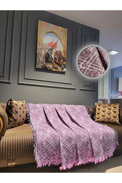 Rell Home غطاء أريكة قطني فاخر - مزدوج الجوانب، غير قابل للانزلاق وغير قابل للتجميع