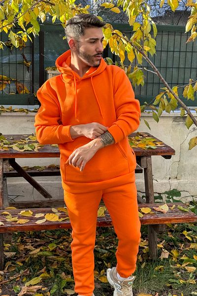 ruNadeS Men's Cotton Oversize Winter Tracksuit Set - Hooded, Elastic Leg