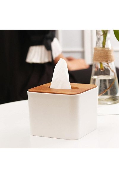 ORCHID TISSUE BOX W/BAMBOO LID S DTCB02