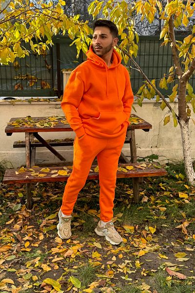 ruNadeS Men's Cotton Oversize Winter Tracksuit Set - Hooded, Elastic Leg