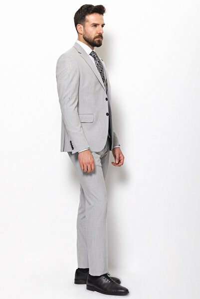 Mcr Duz Slim Fit Klasik Erkek Takım Elbise Açık Gri - 40772.21Y
