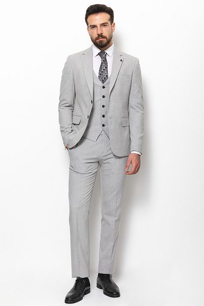 Mcr Duz Slim Fit Classic Men's Suit Light Gray - 40772.21Y