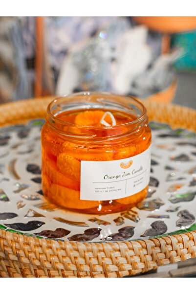 Morf Orange Jam Candle | Portakal Reçeli Görünümlü El Yapımı Portakal Kokulu Özel Tasarım Dekoratif Mum
