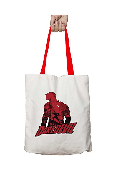 ART HEDİYE حقيبة كتف مارفل دارديفيل قابلة للغسل بمقبض أحمر