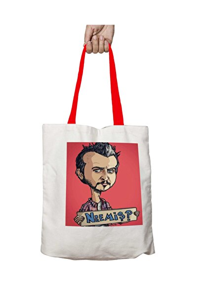 ART HEDİYE حقيبة كتف ميكونون قابلة للغسل بمقبض أحمر