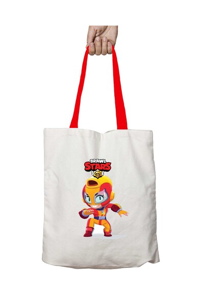 ART HEDİYE حقيبة كتف قابلة للغسل بشعار Brawl Stars Max بمقبض أحمر