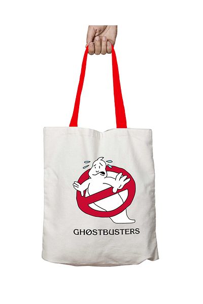 ART HEDİYE Ghostbusters Casper Sad Ghost Washable Shoulder Bag with Red Handles
