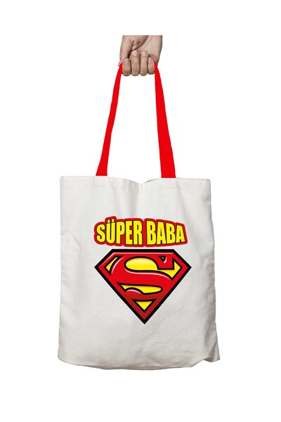 ART HEDİYE Червона сумка через плече Super Baba з ручками, яку можна прати