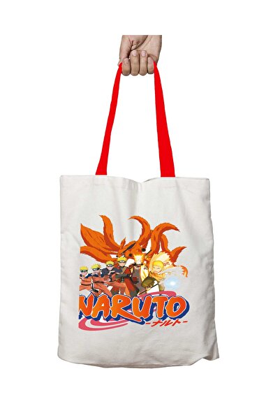 ART HEDİYE حقيبة كتف ناروتو إيفولوشن قابلة للغسل بمقبض أحمر