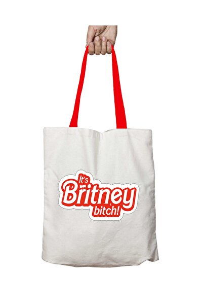 ART HEDİYE حقيبة كتف بريتني بيتش قابلة للغسل بمقبض أحمر