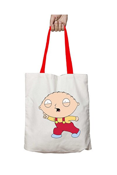 ART HEDİYE Family Guy with Red Handles Stewie Griffin Washable Shoulder Bag