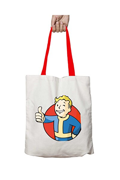 ART HEDİYE Τσάντα ώμου Fallout Vault Boy που πλένεται με κόκκινη λαβή