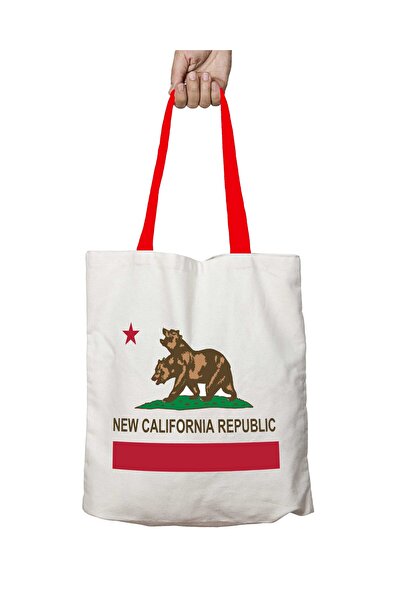 ART HEDİYE حقيبة كتف قابلة للغسل بمقبض أحمر من شركة Fallout New California Re...