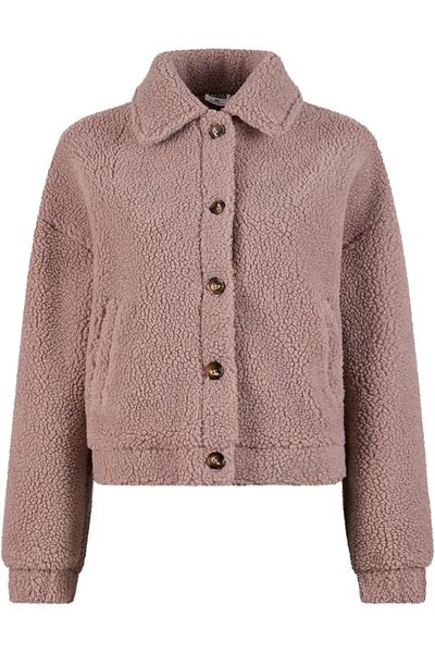Urban Classics Ladies Short Sherpa Button Jacket
