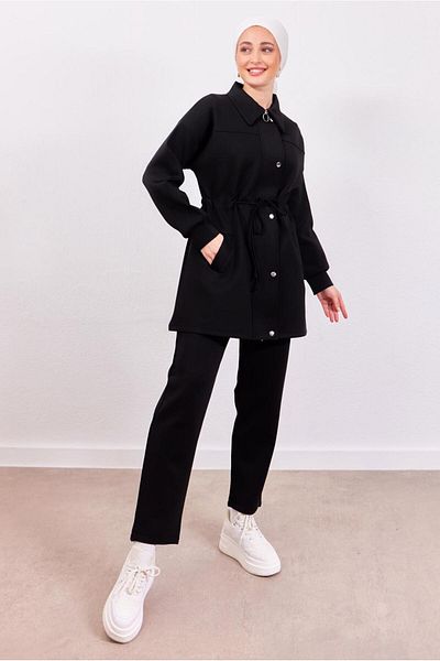 TRENDTESETTÜR Γυναικείο μαύρο παντελόνι Scuba Suit T 1453