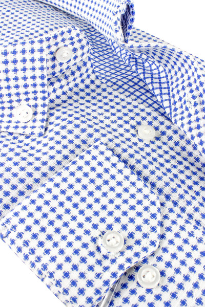 Varetta Ανδρικό λευκό μακρυμάνικο πουκάμισο μεγάλου μεγέθους με φαρδιά τσέπη