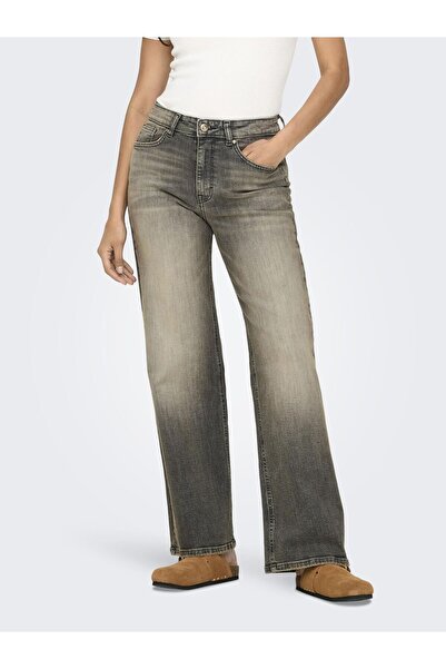 ONLY Jeans mit weitem Bein ONLJUICY Hohe Taille Weiter Beinschnitt Jeans