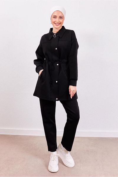 TRENDTESETTÜR Γυναικείο μαύρο παντελόνι Scuba Suit T 1453