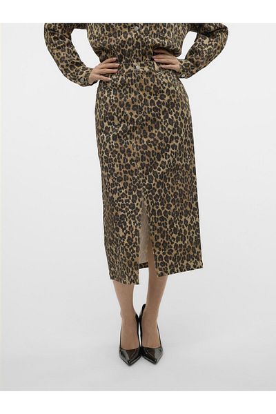 Vero Moda Kunstlederrock VMVERI Hohe Taille Langer Rock