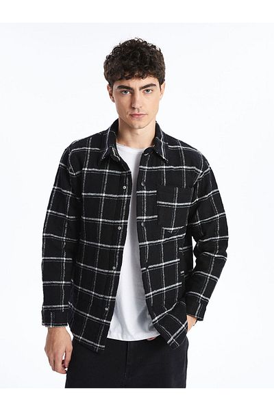 LC Waikiki Regular Fit Long Sleeve Plaid Men's Shirt Jacket