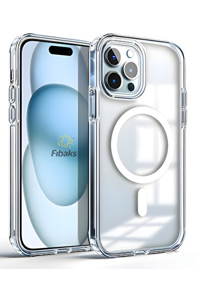 Fibaks Apple Iphone 11 Pro Max Magsafe Wireless Uyumlu Kılıf Köşe Korumalı Darbe Emici Şeffaf Sert Silikon