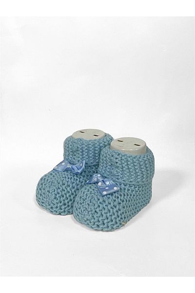 Mnk Baby&Kids Dark Blue Knitwear Baby Booties - MNK0598